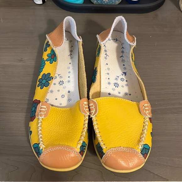 Women's Floral Print Flat Boat Shoes - Picture 1 of 4